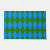 Blauwgroen Harlekijn Geruit Ontwerp  Deurmat (Voorkant)