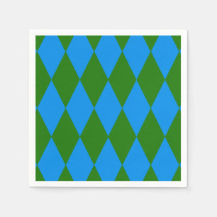 Blauwgroen Harlekijn Geruit Ontwerp  Servet