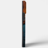 Blauwgroen hars en Burl Wood Design Case-Mate iPhone Case (Achterkant / Rechts)