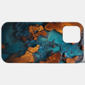 Blauwgroen hars en Burl Wood Design Case-Mate iPhone Case (Achterkant (horizontaal))