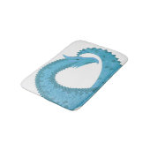 Blauwgroen hart draak wit badmat (Gekanteld)