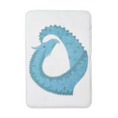 Blauwgroen hart draak wit badmat (Voorkant Verticaal)