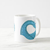 Blauwgroen hart draak wit koffiemok (Voorkant rechts)