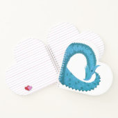 Blauwgroen hart draak wit notitieboek (Binnen)