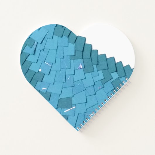 Blauwgroen hart draak wit notitieboek (Achterkant)