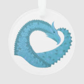 Blauwgroen hart draak wit ornament (achterkant)