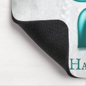 Blauwgroen hart Persoonlijke Muismat (Hoek)