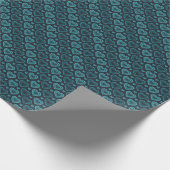 Blauwgroen harten cadeaupapier (Hoek)