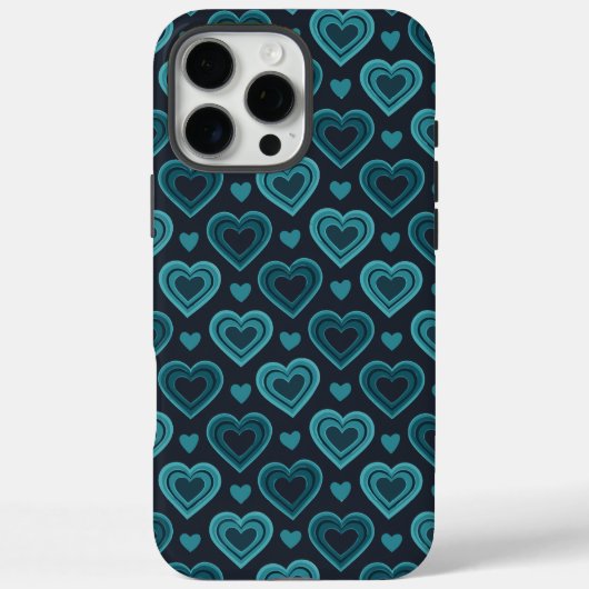 Blauwgroen harten Case-Mate iPhone case (Achterkant)