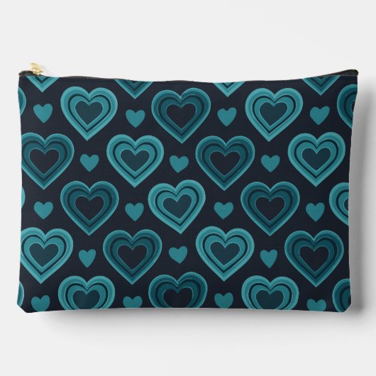 Blauwgroen harten etui (Voorkant)