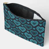 Blauwgroen harten etui (Open)