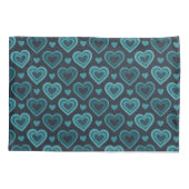 Blauwgroen harten kussensloop (Achterkant-Links)