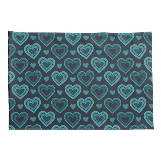 Blauwgroen harten kussensloop (Achterkant-Rechts)