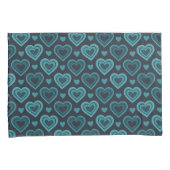 Blauwgroen harten kussensloop (Voorkant-Rechts)