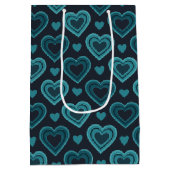 Blauwgroen harten medium cadeauzakje (Achterkant)