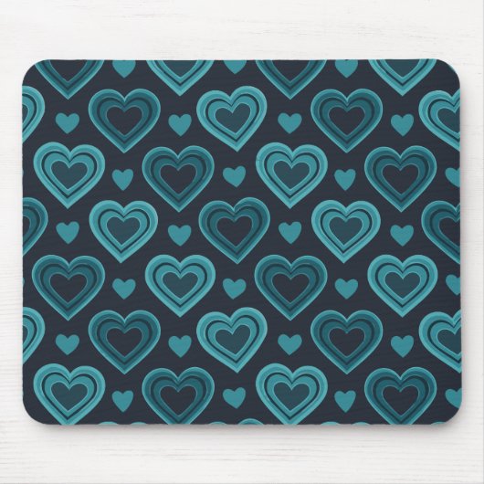 Blauwgroen harten muismat (Voorkant)
