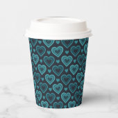 Blauwgroen harten papieren bekers (Links)