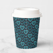 Blauwgroen harten papieren bekers (Rechts)