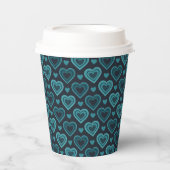Blauwgroen harten papieren bekers (Voorkant)