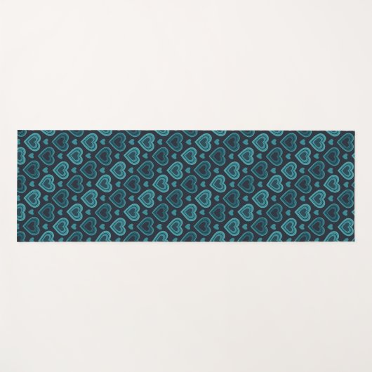Blauwgroen harten yogamat (Voorkant (horizontaal))