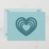 Blauwgroen hartslag briefkaart (Voorkant / Achterkant)
