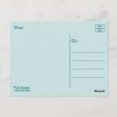 Blauwgroen hartslag briefkaart (Achterkant)