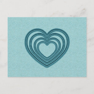 Blauwgroen hartslag briefkaart