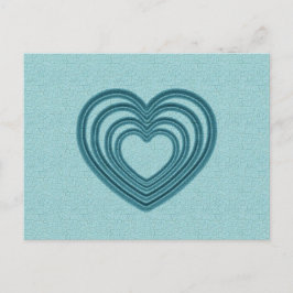 Blauwgroen hartslag briefkaart