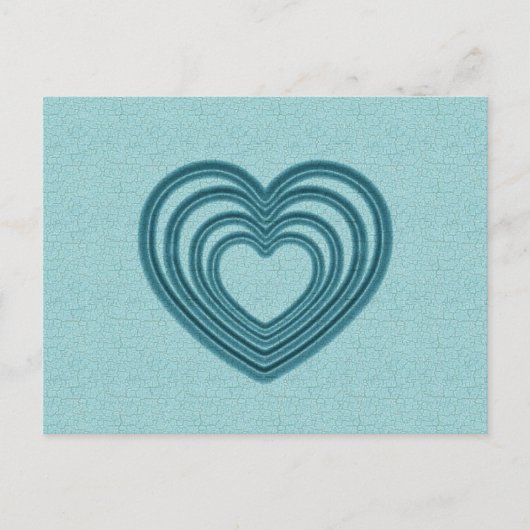 Blauwgroen hartslag briefkaart (Voorkant)