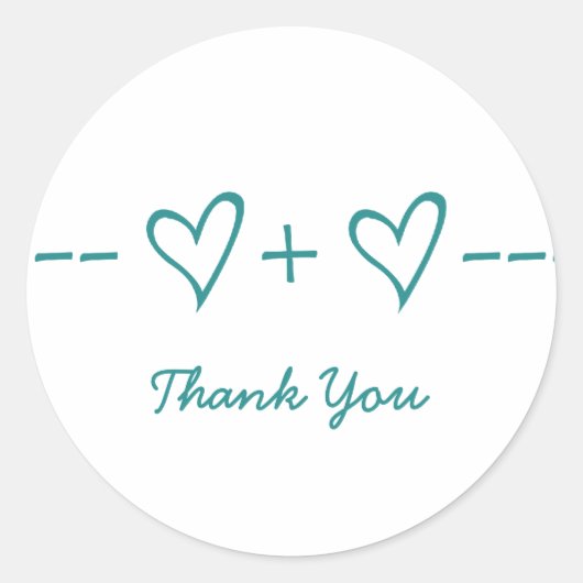 Blauwgroen hartvergelijking Hartelijk dank Sticker (Voorkant)