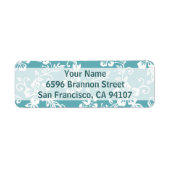 Blauwgroen Hawaïaanse Adresetiketten Etiket (Voorkant)