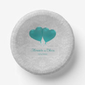 Blauwgroen Heart Balloons Weddenschap Papieren Kommen (Voorkant)