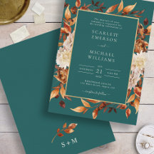 Blauwgroen Herfst Floral Wedding