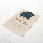 Blauwgroen herfst lebbyweddenschap bedankt Folie I Folie Uitnodiging (Gedraaid)