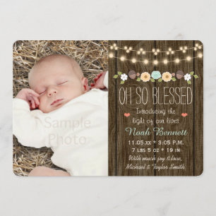 Blauwgroen Herfst Rustic Koord van Lichte Baby Aan Aankondiging