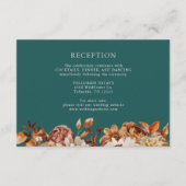 Blauwgroen Herfst Terracotta Botanical Wedding Rec Informatiekaartje (Voorkant)