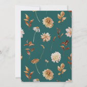 Blauwgroen Herfst Terracotta Monogram Wreath Weddi Kaart (Achterkant)