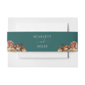 Blauwgroen Herfst Waterverf Botanicals Weddenschap Uitnodigingen Wikkel (Voorkant Voorbeeld)