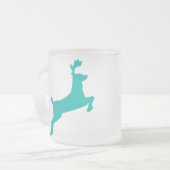 Blauwgroen herten matglas koffiemok (Voorkant links)