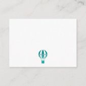 Blauwgroen Hete Luchtballon Luier Raffle Ticket Ka Informatiekaartje (Achterkant)