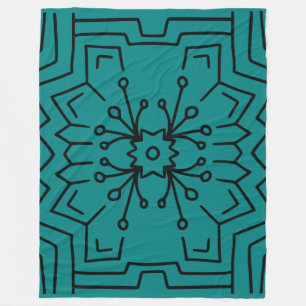 Blauwgroen hexagon deco fleece deken
