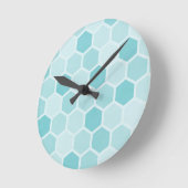 Blauwgroen hexagons ronde klok (Hoek)
