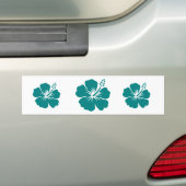 Blauwgroen hibiscus-bloem bumpersticker (Op auto)