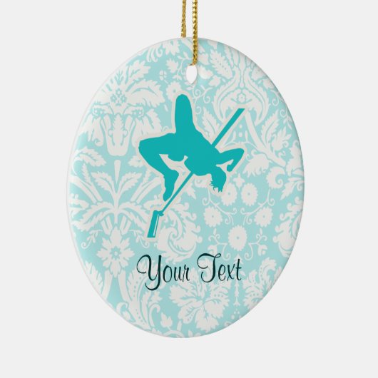 Blauwgroen High Jump Keramisch Ornament (Rechts)