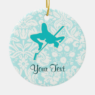 Blauwgroen High Jump Keramisch Ornament