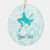 Blauwgroen High Jump Keramisch Ornament (Links)