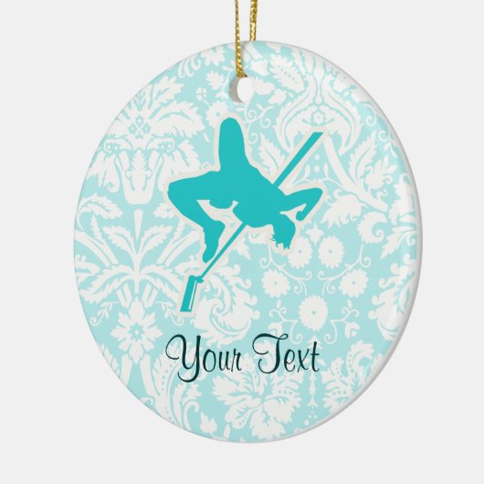 Blauwgroen High Jump Keramisch Ornament (Links)