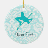 Blauwgroen High Jump Keramisch Ornament (Achterkant)