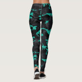 Blauwgroen Highlights Camo Leggings (Achterkant)