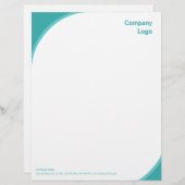 Blauwgroen hoekbriefhoofd briefhoofd (Voorkant / Achterkant)